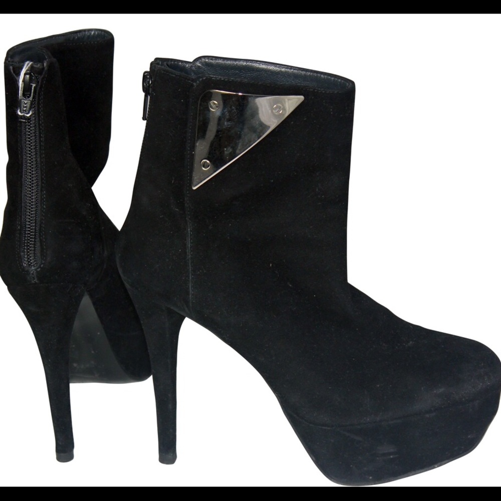 Stuart Weitzman Suede Leather Platform Boot Heels